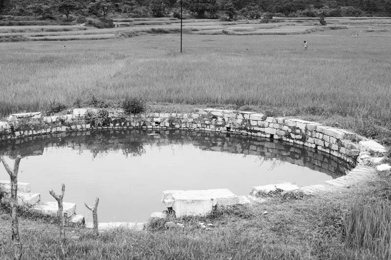 Traditional science for irrigation in India - Irrigation well for paddy cultivation in Khunti district, Jharkhand